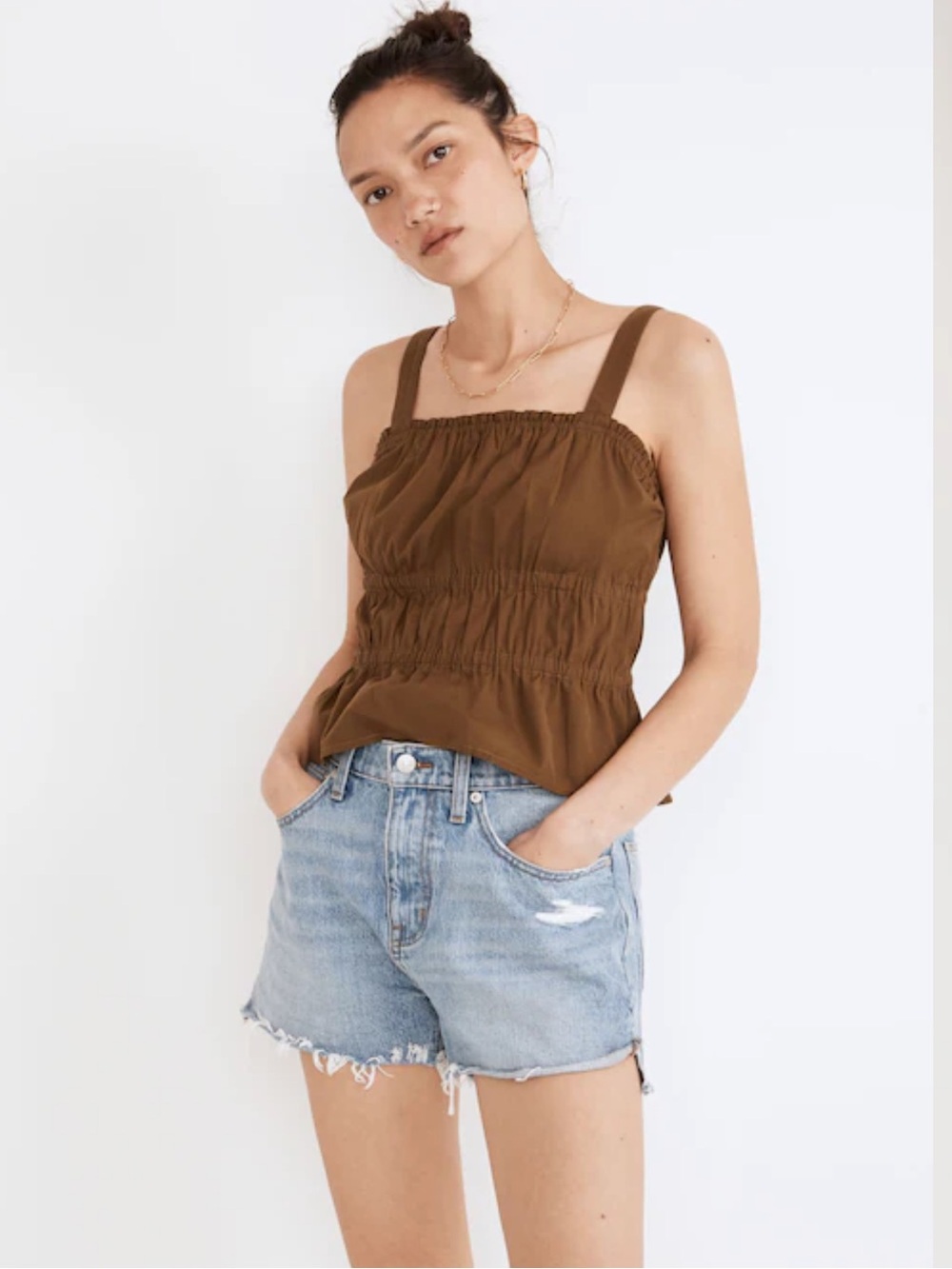 Madewell Women’s Relaxed Denim Shorts Side Slit Size 27 Boho Coastal Cowgirl